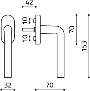 disegno tecnico olivari raffaella K128 cromo lucido
