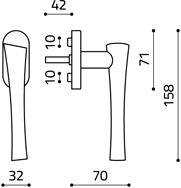 disegno tecnico olivari sibilla K154 cromo lucido