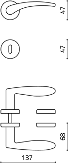 Maniglia disegno tecnico olivari novella M165RB8 Superoro lucido