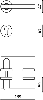 disegno tecnico olivari stilo M190RY8 superinox satinato