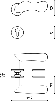 Disegno Tecnico Maniglia Chelsea