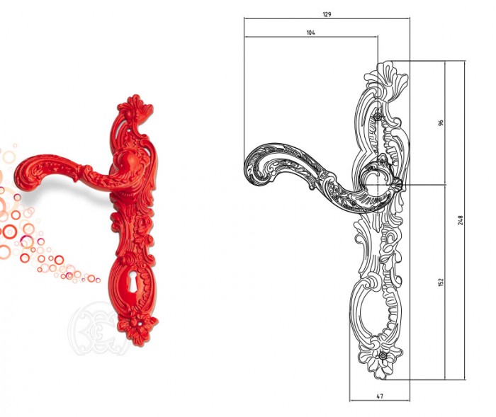 Maniglie per porte Rosse - Enrico Cassina Rococò Pop