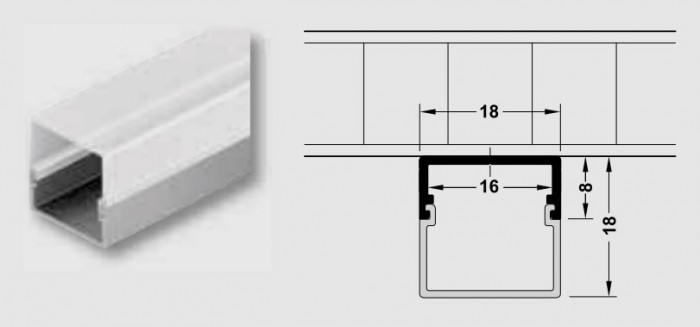 Profilo da applicare Quadrato per Strisce LED