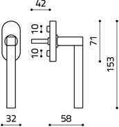 disegno tecnico olivari time space K192 cromo opaco