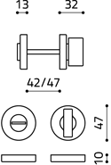 disegno tecnico chiavistello space olivari