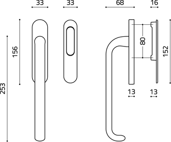 Scheda tecnica maniglione Olivari serie Polo