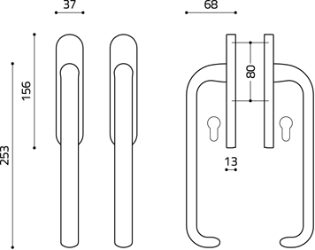 Scheda tecnica maniglione accoppiato serie Polo