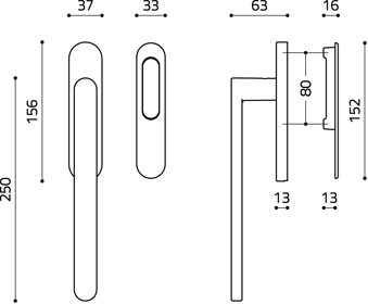 Scheda tecnica maniglione Olivari serie Link 