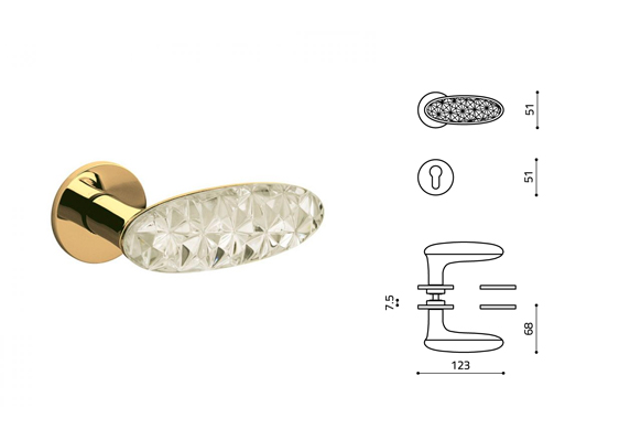 Maniglia CRYSTAL DIAMOND M246RY8B