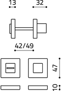 disegno tecnico chiavistello cubo olivari
