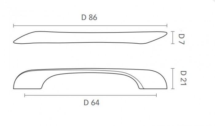Maniglia per mobile design Mital serie 3000, interasse 64 mm, colore Cromo Opaco  scheda tecnica