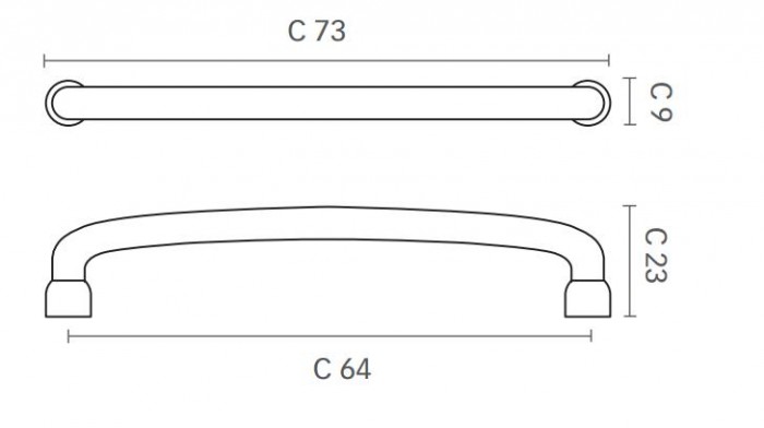 Maniglia per mobili Mital 3191, interasse 64 mm, colore Cromo Lucido scheda tecnica