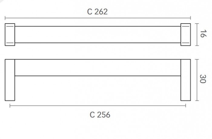 Maniglia con angolini per mobile Mital serie 3030, interasse 256 mm, colore Nichel Opaco