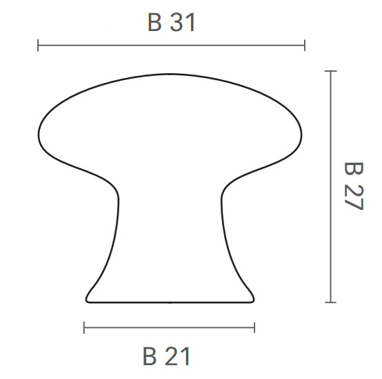 pomolo in ceramica Mital serie 050 B bianca 