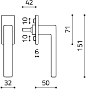 disegno tecnico planet q bassa olivari K195 superinox satinato