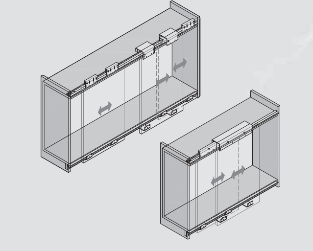 kit per armadio a 3 ante scorrevole: binari e carrelli scorrevoli armadi