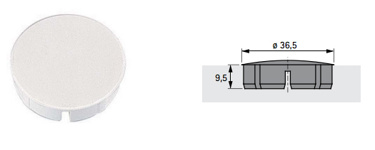 Tappo Placca di copertura 35, per diametro foro 35 mm    Cover cap ø 35 mm For hole 