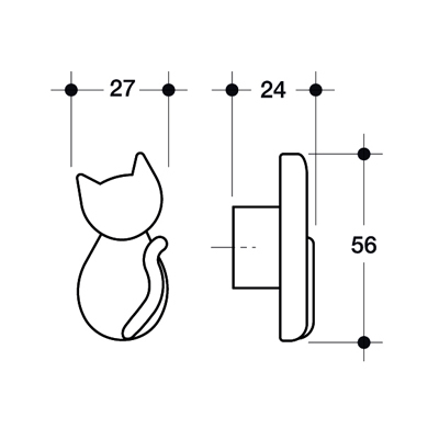 Pomello a forma di gattino