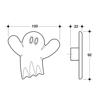 Pomello per mobili a forma di fantasmino 