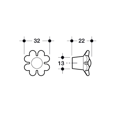 Pomolo per mobile Daisy 32 x 22 mm Bianco 