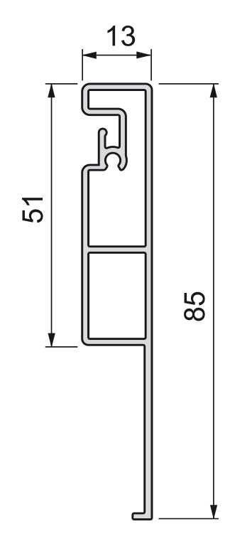 Profilo frontale per cassetto interno Emuca